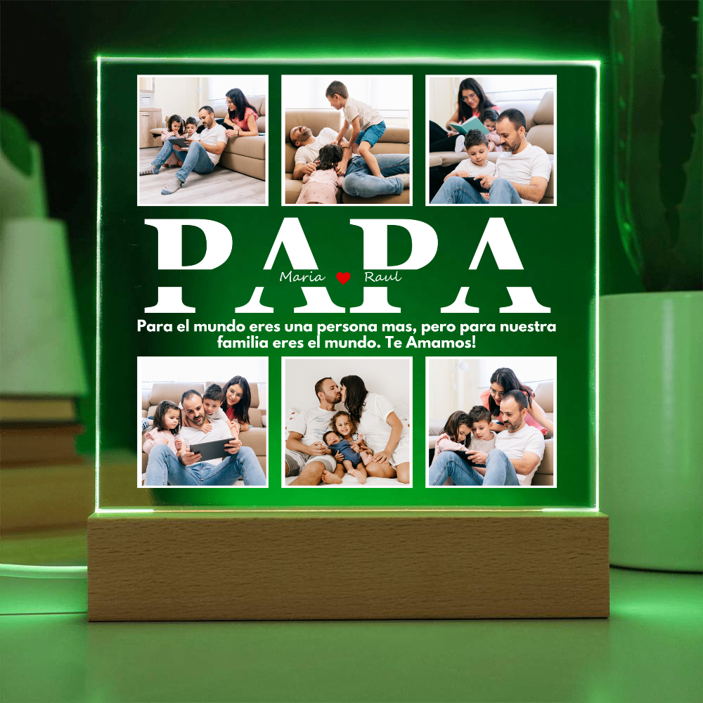 Lámpara para Papá Personalizada con Fotos y Nombres - Regalo Perfecto para el Día del Padre