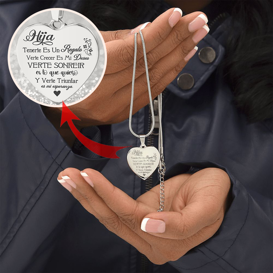 Collar de corazón para Hija - Personalizado - Tenerte es un regalo CC001