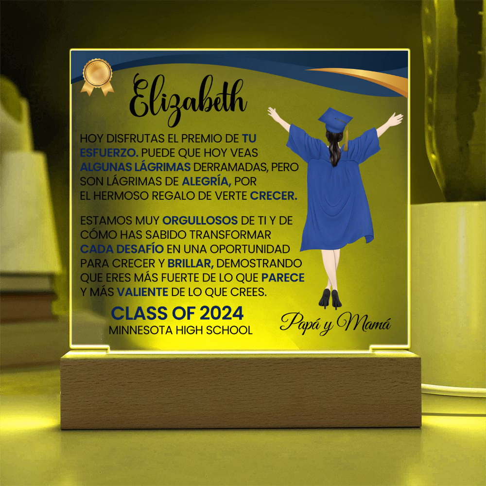 Lampara con Mensaje de Amor De Graduación - PERSONALIZADO - El Premio de tu Esfuerzo ❤️