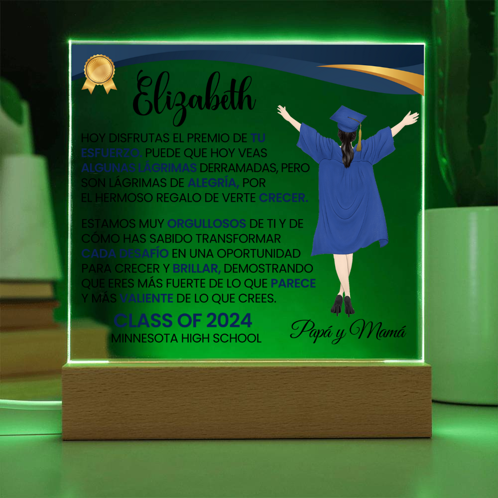 Lampara con Mensaje de Amor De Graduación - PERSONALIZADO - El Premio de tu Esfuerzo ❤️