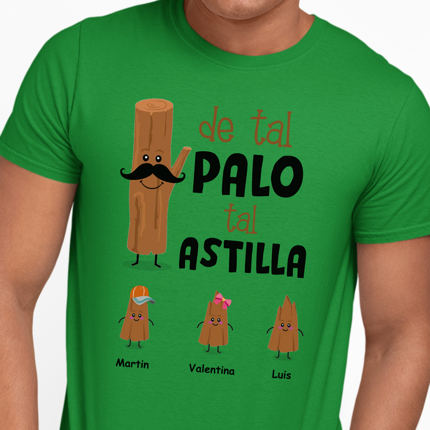Camiseta PERSONALIZADA Para Papá - De Tal Palo Tal Astilla - Regalo Ideal para papá