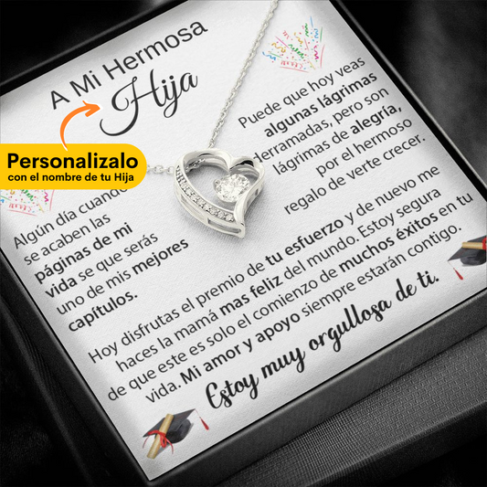 Hermosa Hija - Regalo de Graduación PERSONALIZADO - Collar de Amor Eterno