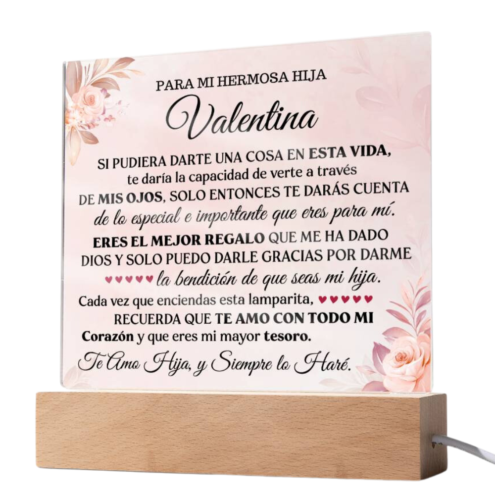 Lampara con Mensaje de Amor para Hija - PERSONALIZADO - Eres el Mejor Regalo