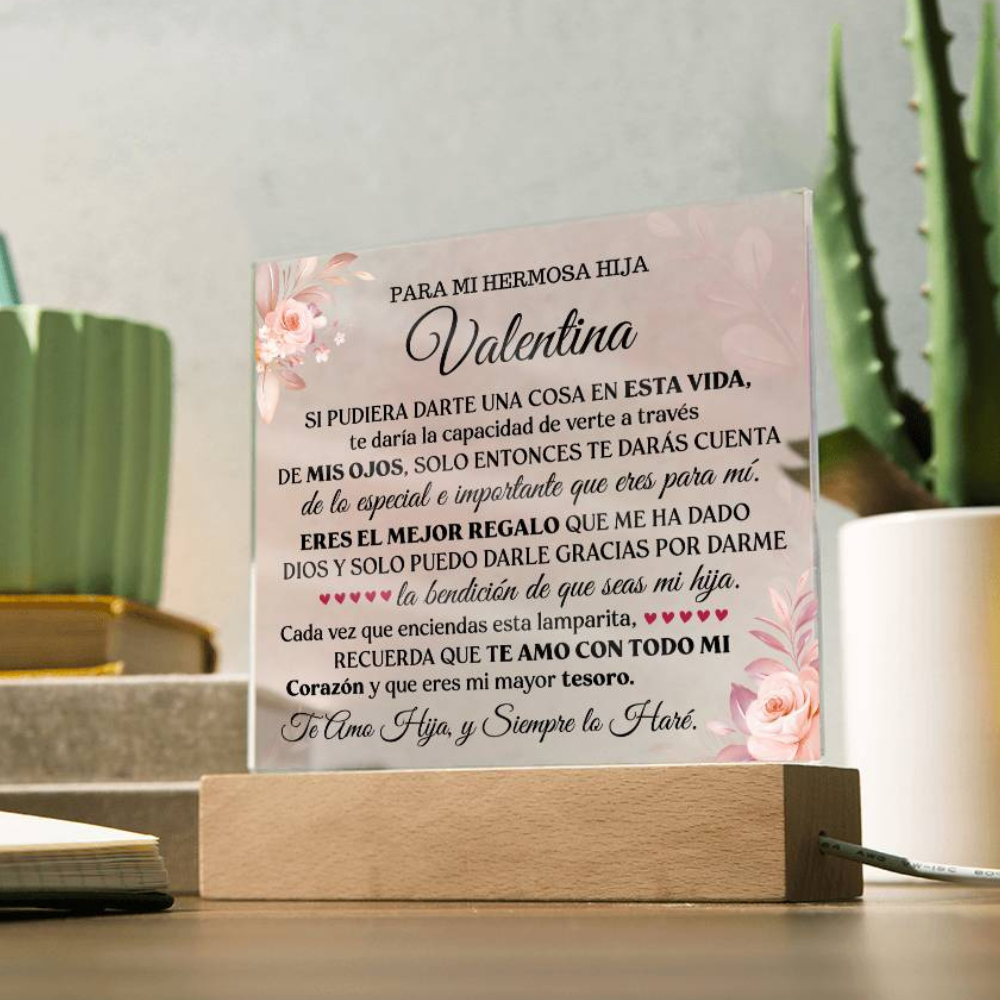 Lampara con Mensaje de Amor para Hija - PERSONALIZADO - Eres el Mejor Regalo