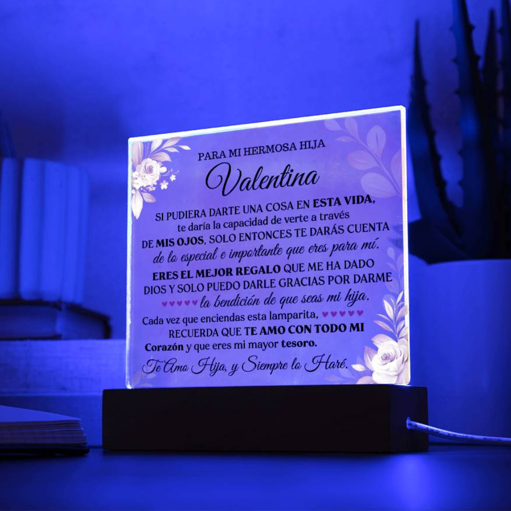 Lampara con Mensaje de Amor para Hija - PERSONALIZADO - Eres el Mejor Regalo