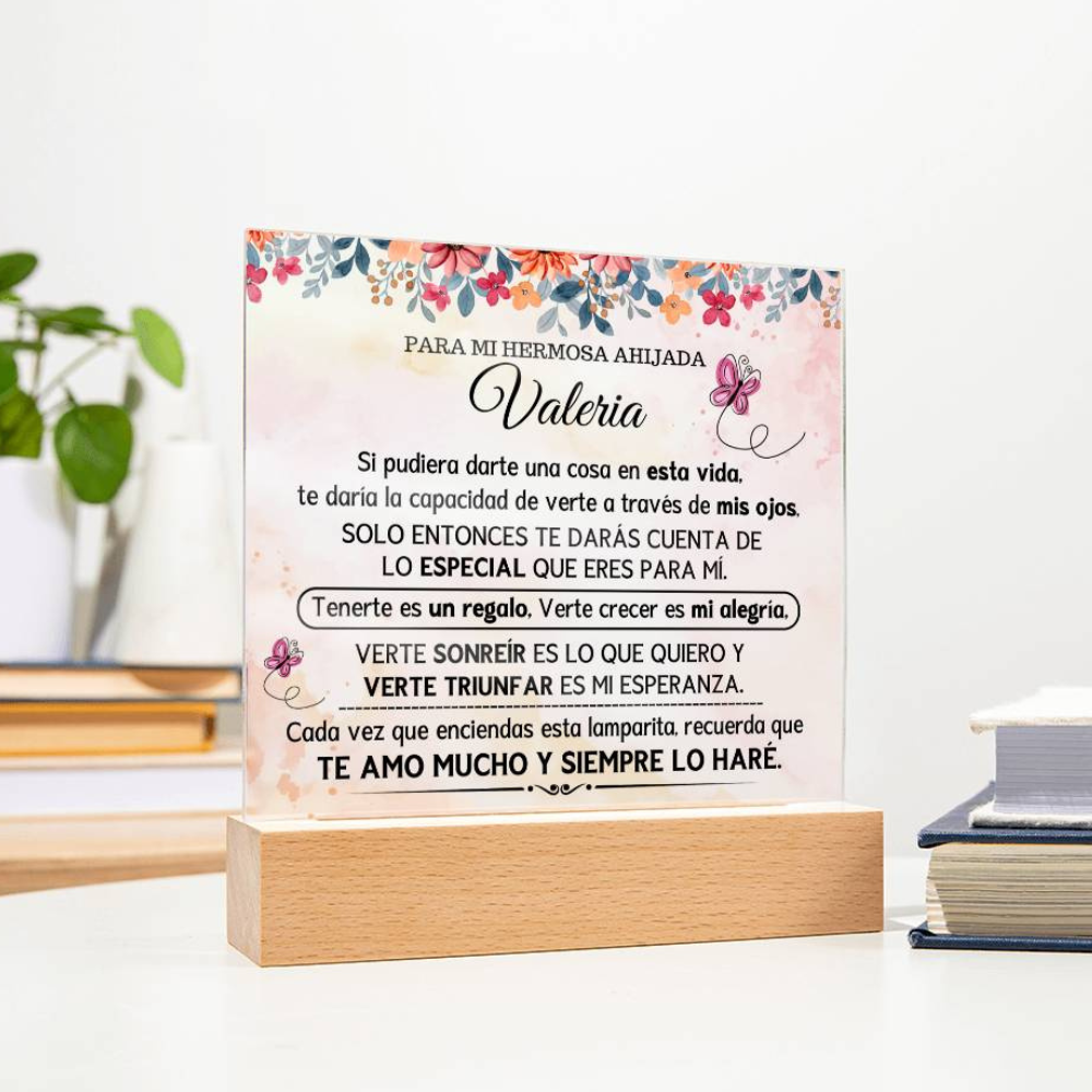 Lampara con Mensaje de Amor para AHIJADA - PERSONALIZADO - Mi Mejor Regalo