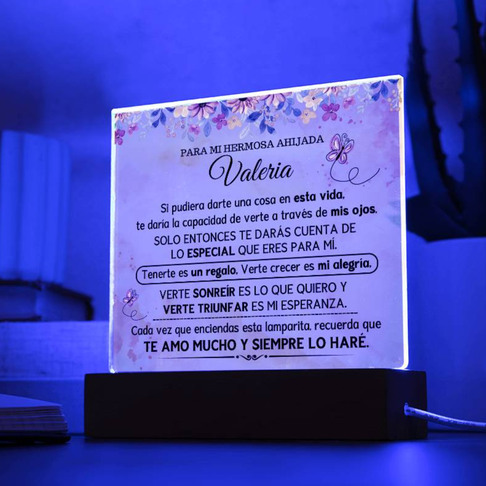 Lampara con Mensaje de Amor para AHIJADA - PERSONALIZADO - Mi Mejor Regalo
