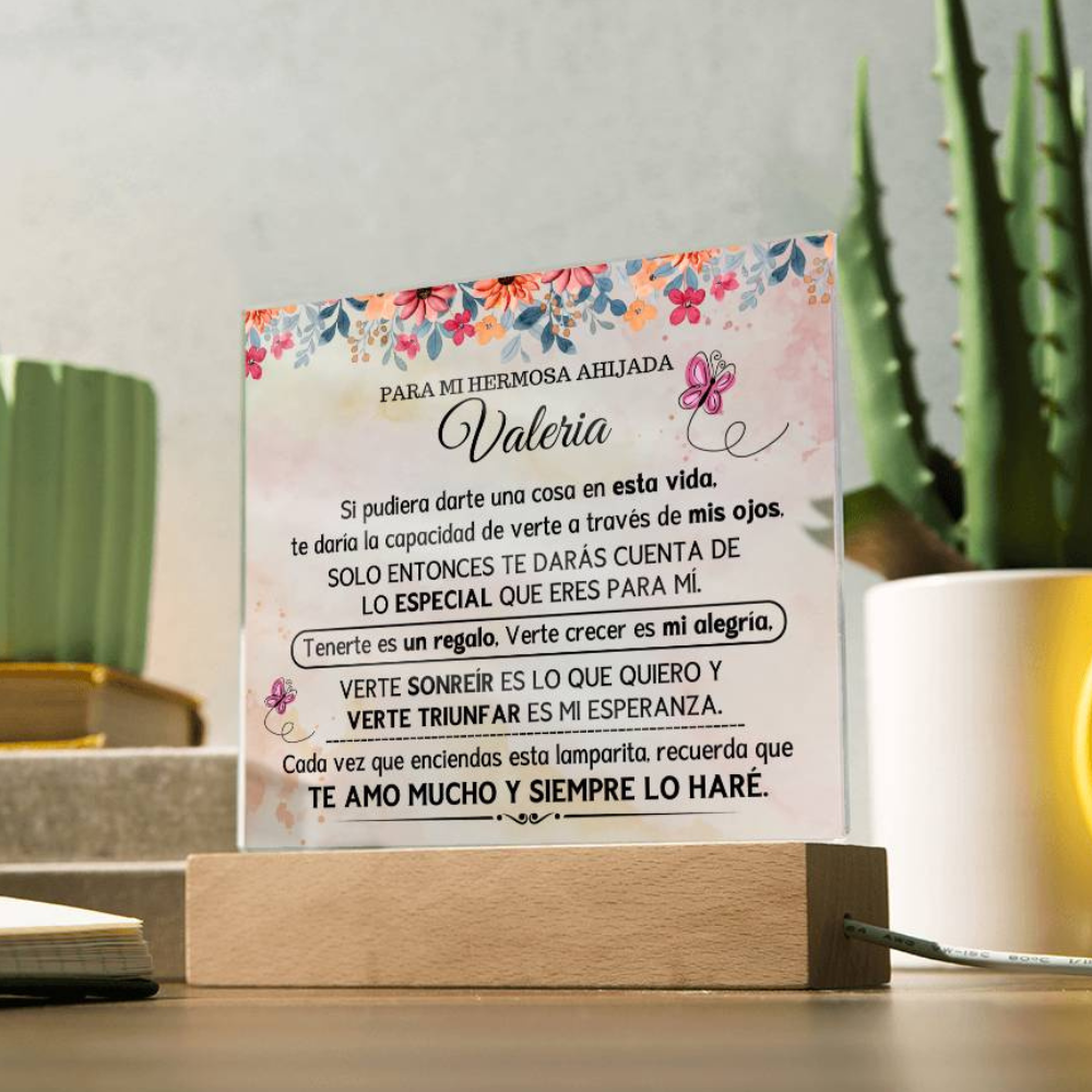 Lampara con Mensaje de Amor para AHIJADA - PERSONALIZADO - Mi Mejor Regalo