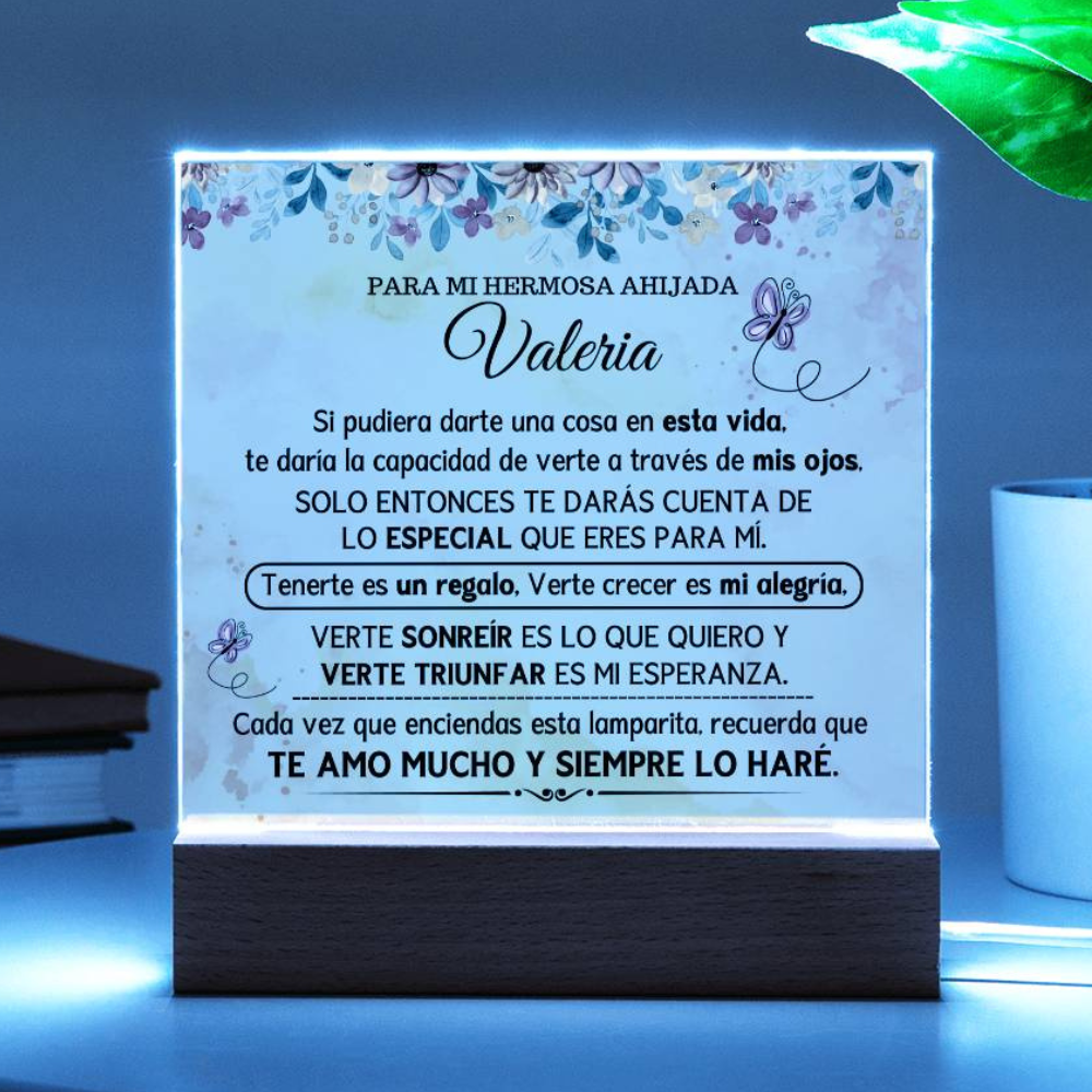 Lampara con Mensaje de Amor para AHIJADA - PERSONALIZADO - Mi Mejor Regalo
