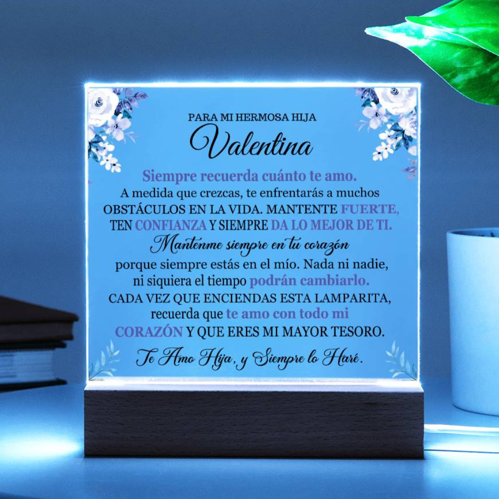 Lampara con Mensaje de Amor PARA HIJA - PERSONALIZADO - Mantente Fuerte