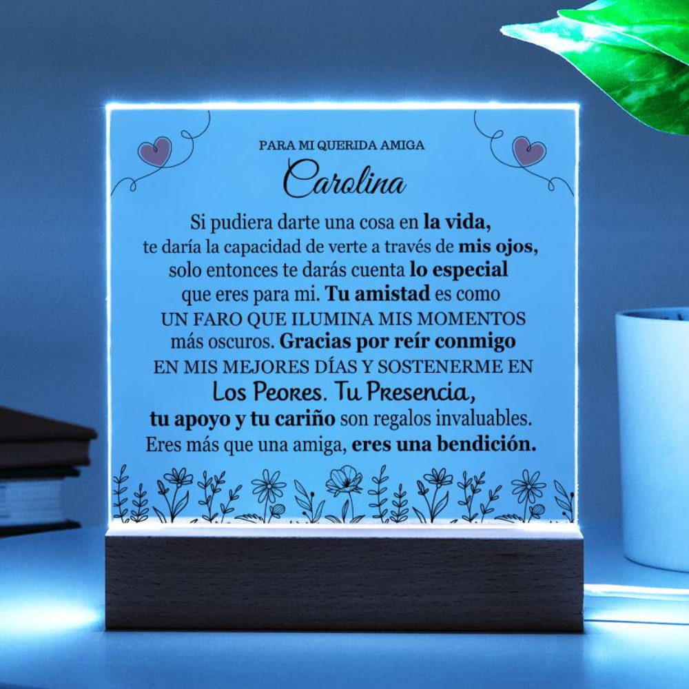 Lampara para Amiga - Gracias por tu Cariño - Regalo PERSONALIZADO para Amiga