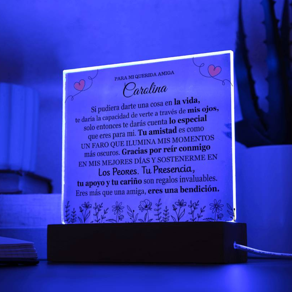 Lampara para Amiga - Gracias por tu Cariño - Regalo PERSONALIZADO para Amiga
