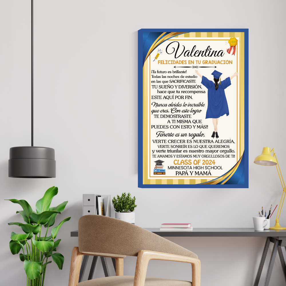 Lienzo De Graduación Con Mensaje de Amor - PERSONALIZADO - Tu Futuro es brillante!