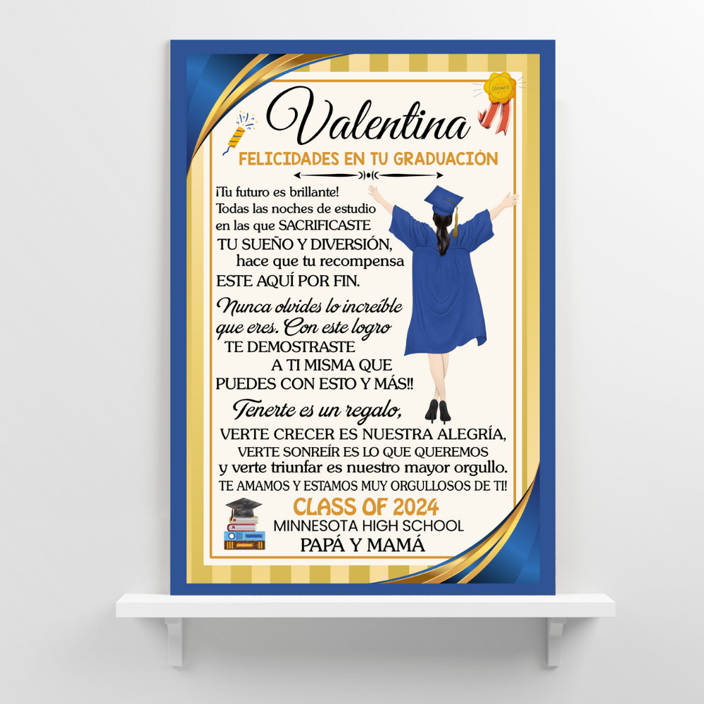Lienzo De Graduación Con Mensaje de Amor - PERSONALIZADO - Tu Futuro es brillante!