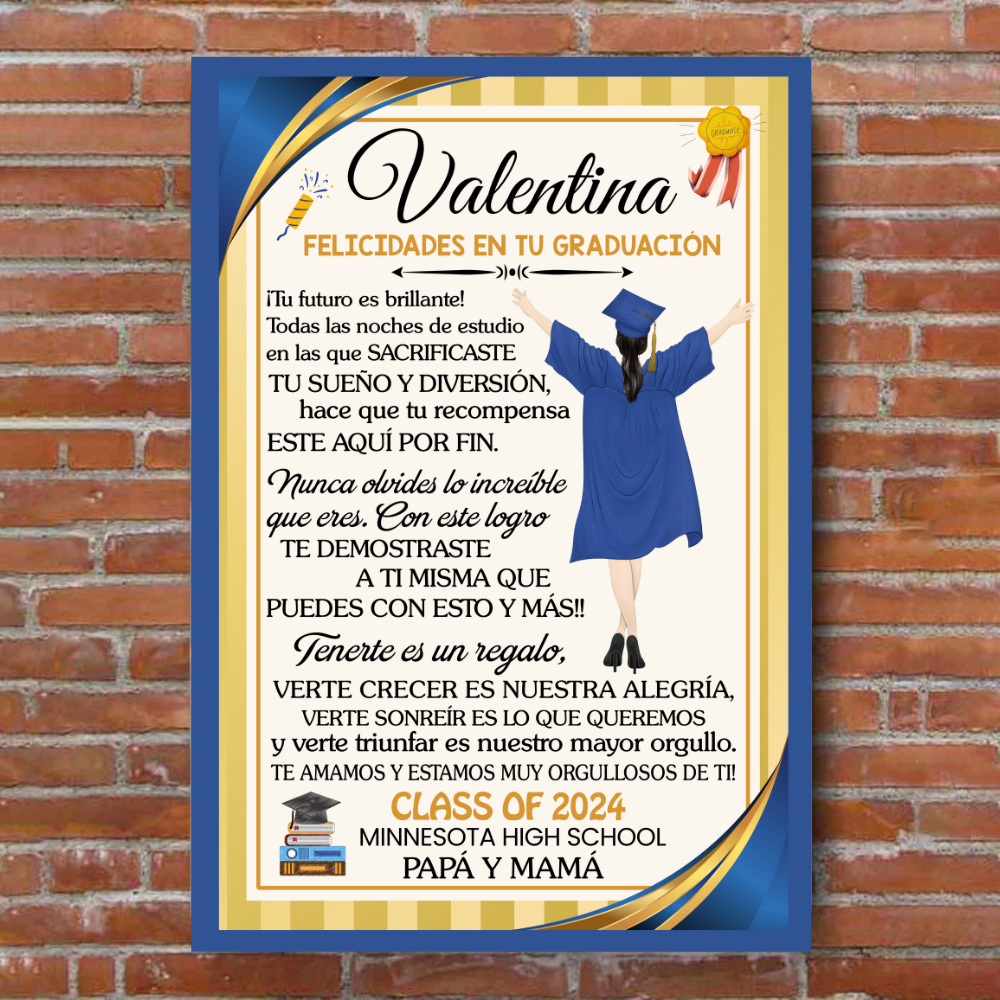 Lienzo De Graduación Con Mensaje de Amor - PERSONALIZADO - Tu Futuro es brillante!