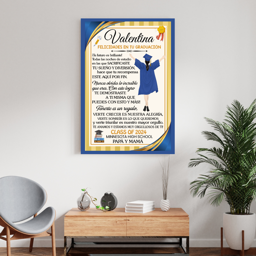 Lienzo De Graduación Con Mensaje de Amor - PERSONALIZADO - Tu Futuro es brillante!