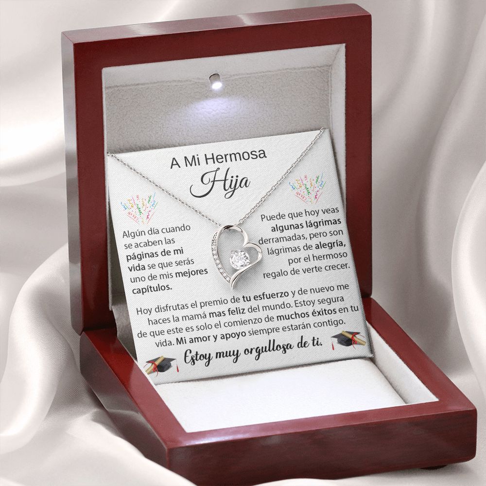Hermosa Hija - Regalo de Graduación PERSONALIZADO - Collar de Amor Eterno