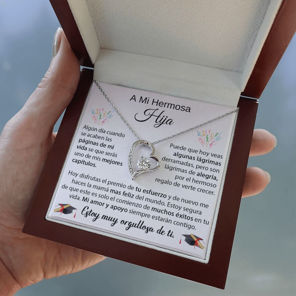 Hermosa Hija - Regalo de Graduación PERSONALIZADO - Collar de Amor Eterno