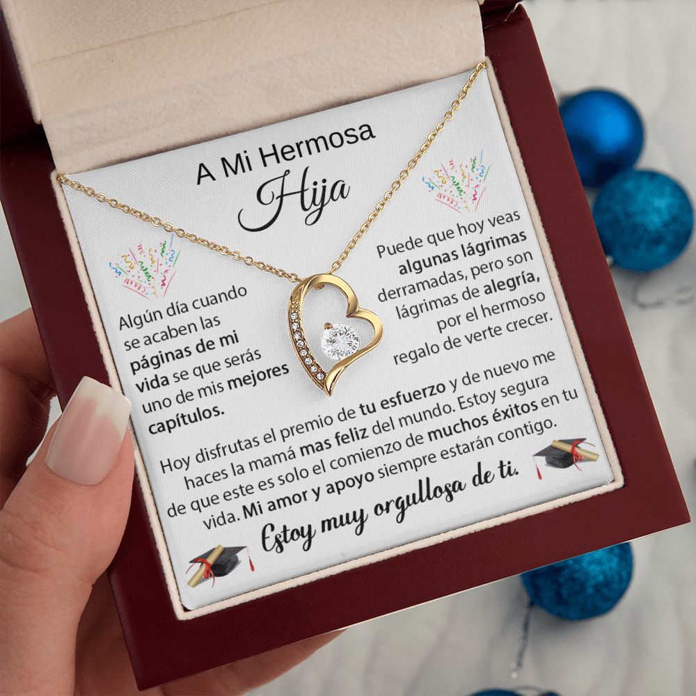 Hermosa Hija - Regalo de Graduación PERSONALIZADO - Collar de Amor Eterno