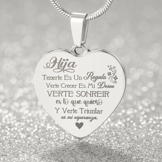 Collar de corazón para Hija - Personalizado - Tenerte es un regalo CC001