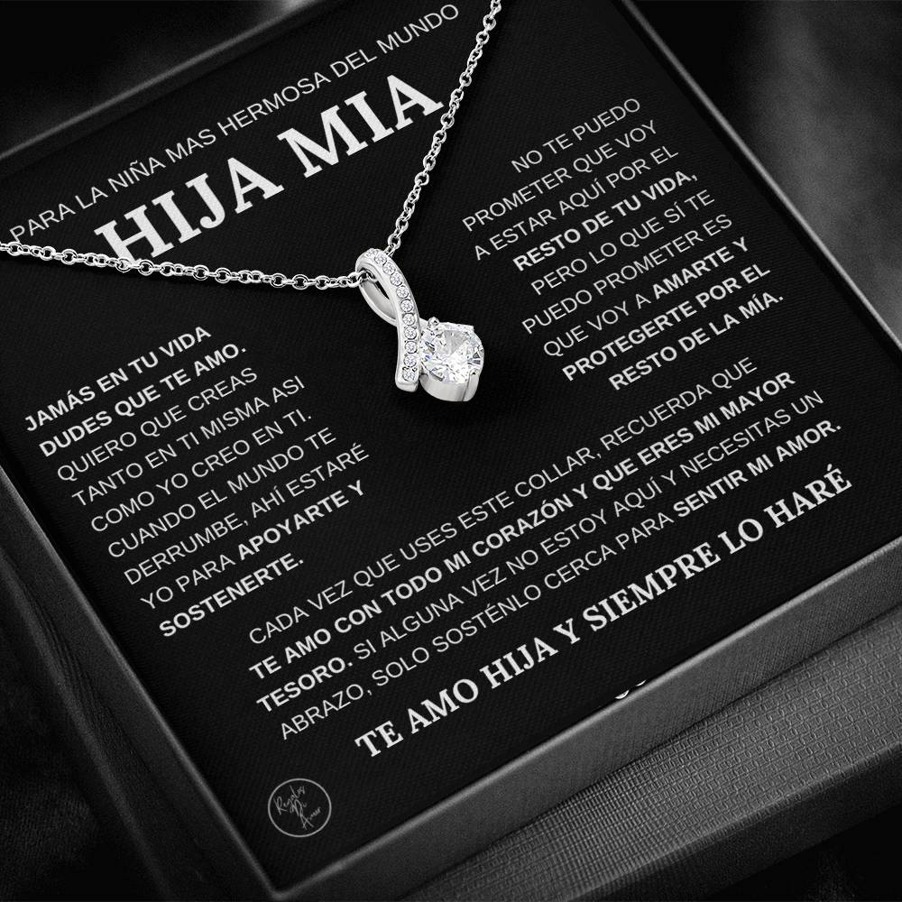 Hermoso Regalo Para Hija - Jamas Dudes Que Te Amo - Collar de Lazo de Amor