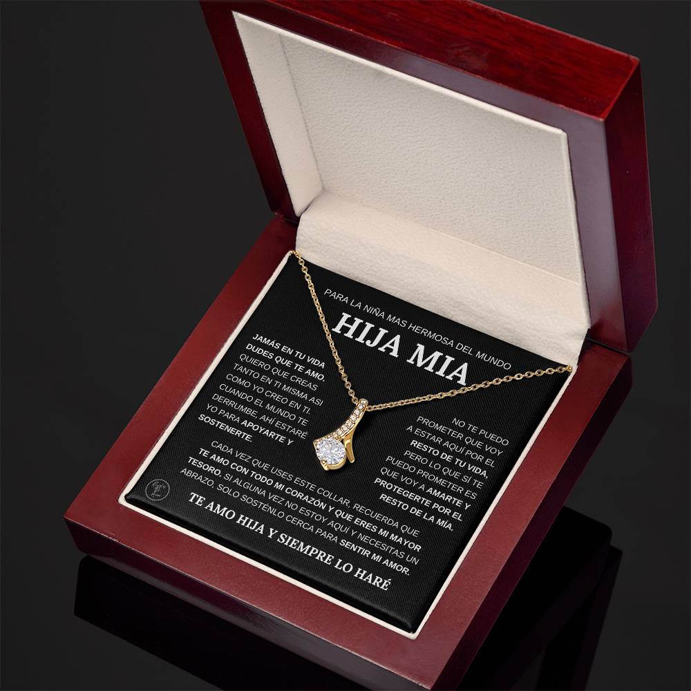 Hermoso Regalo Para Hija - Jamas Dudes Que Te Amo - Collar de Lazo de Amor