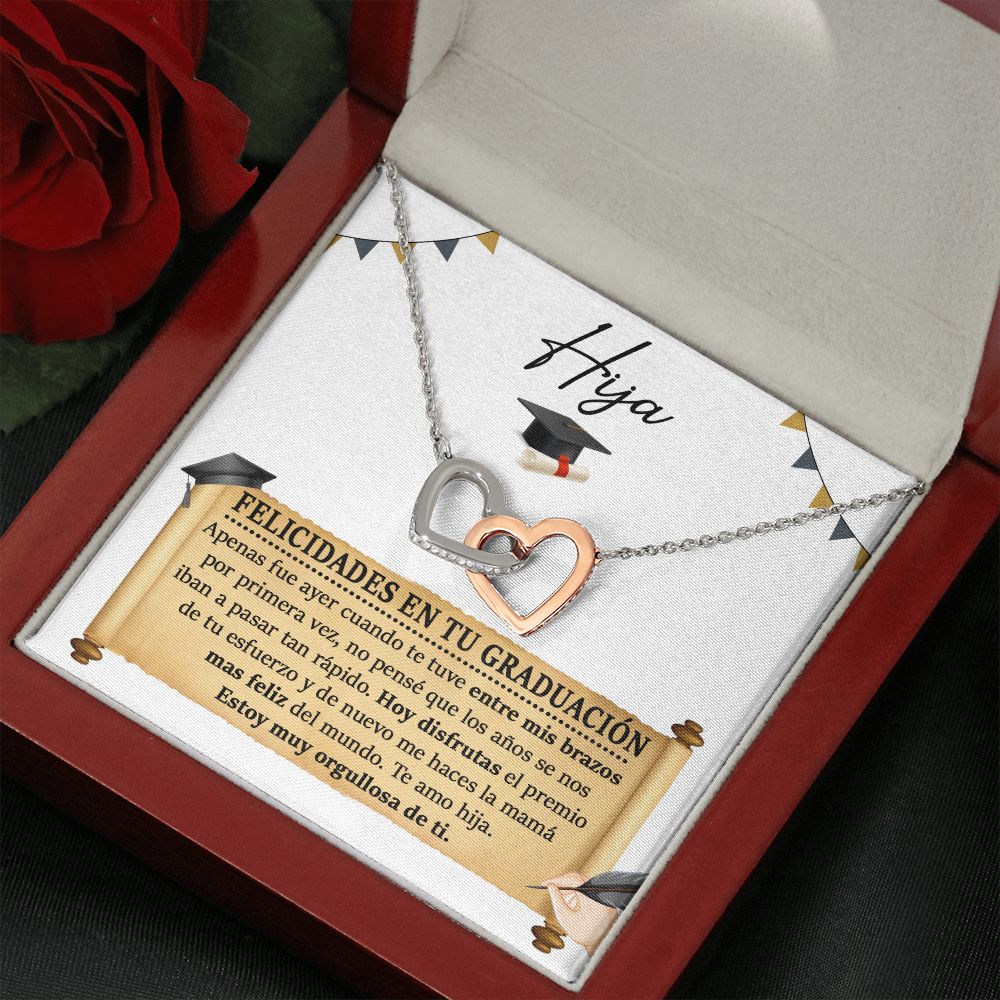 Collar para Hija en su Graduación - Collar de Corazones Unidos - PERSONALIZADO