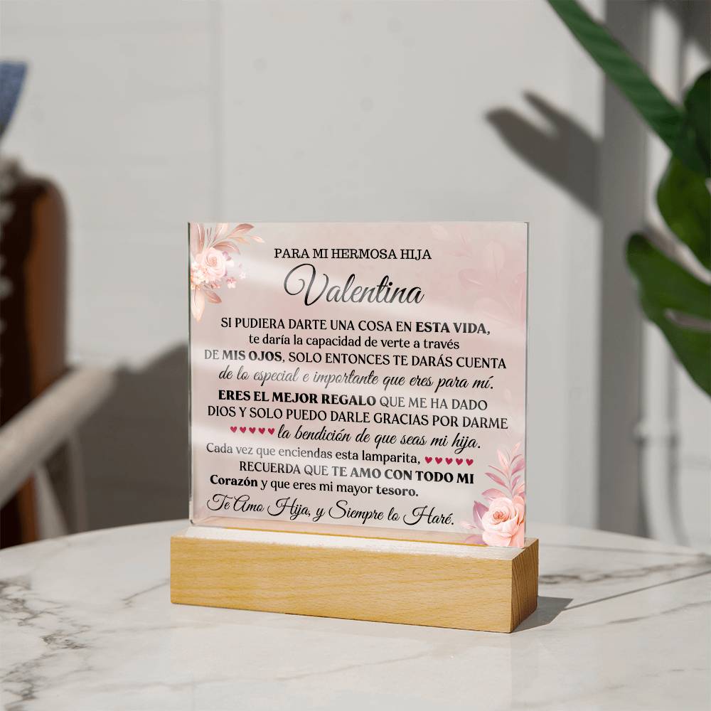 Lampara con Mensaje de Amor para Hija - PERSONALIZADO - Eres el Mejor Regalo