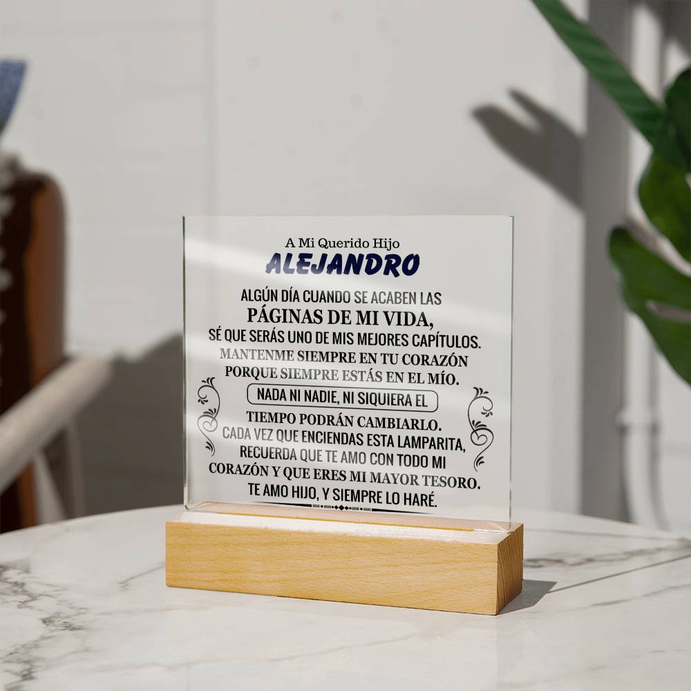 Lampara con Mensaje de Amor para Hijo - PERSONALIZADO - Eres mi Mayor Tesoro