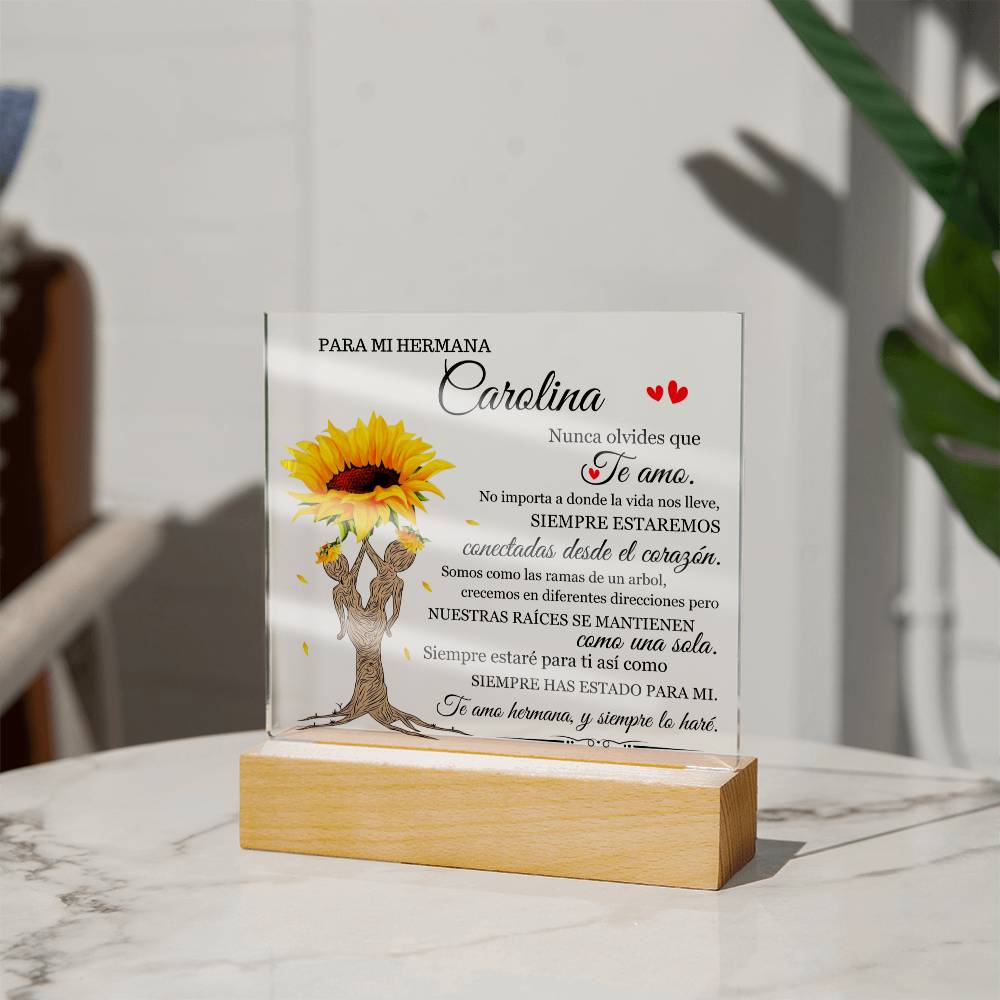 Lampara para Hermana - Siempre Para Ti - Regalo PERSONALIZADO para Hermana
