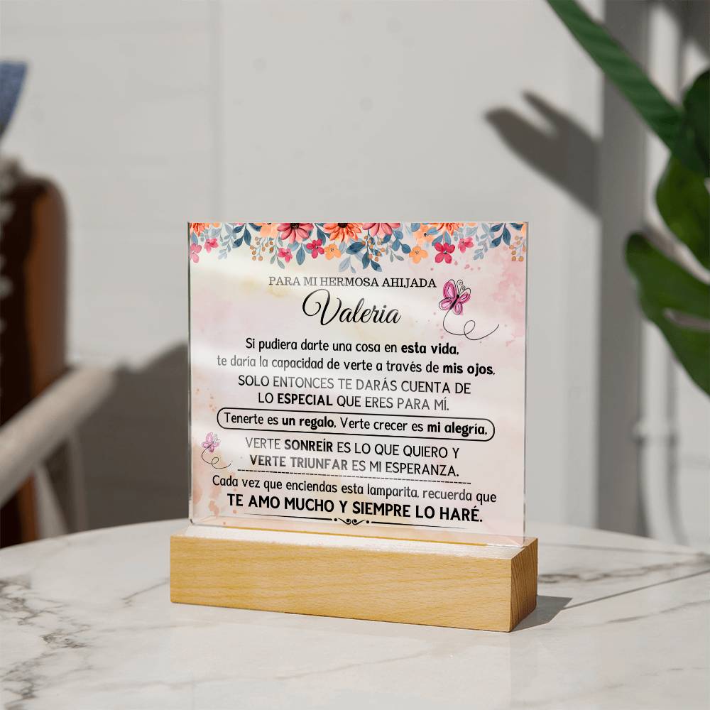 Lampara con Mensaje de Amor para AHIJADA - PERSONALIZADO - Mi Mejor Regalo