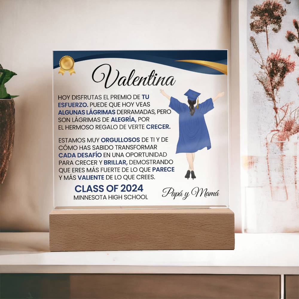 Lampara con Mensaje de Amor De Graduación - PERSONALIZADO - El Premio de tu Esfuerzo ❤️