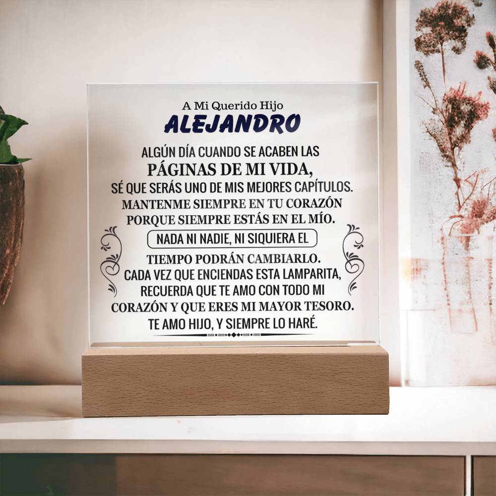 Lampara con Mensaje de Amor para Hijo - PERSONALIZADO - Eres mi Mayor Tesoro