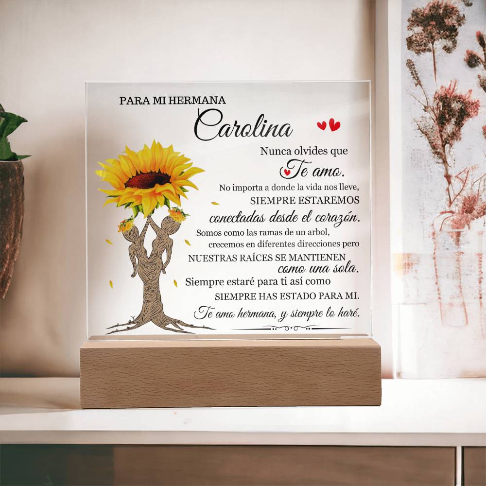 Lampara para Hermana - Siempre Para Ti - Regalo PERSONALIZADO para Hermana