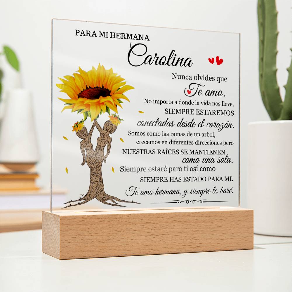 Lampara para Hermana - Siempre Para Ti - Regalo PERSONALIZADO para Hermana