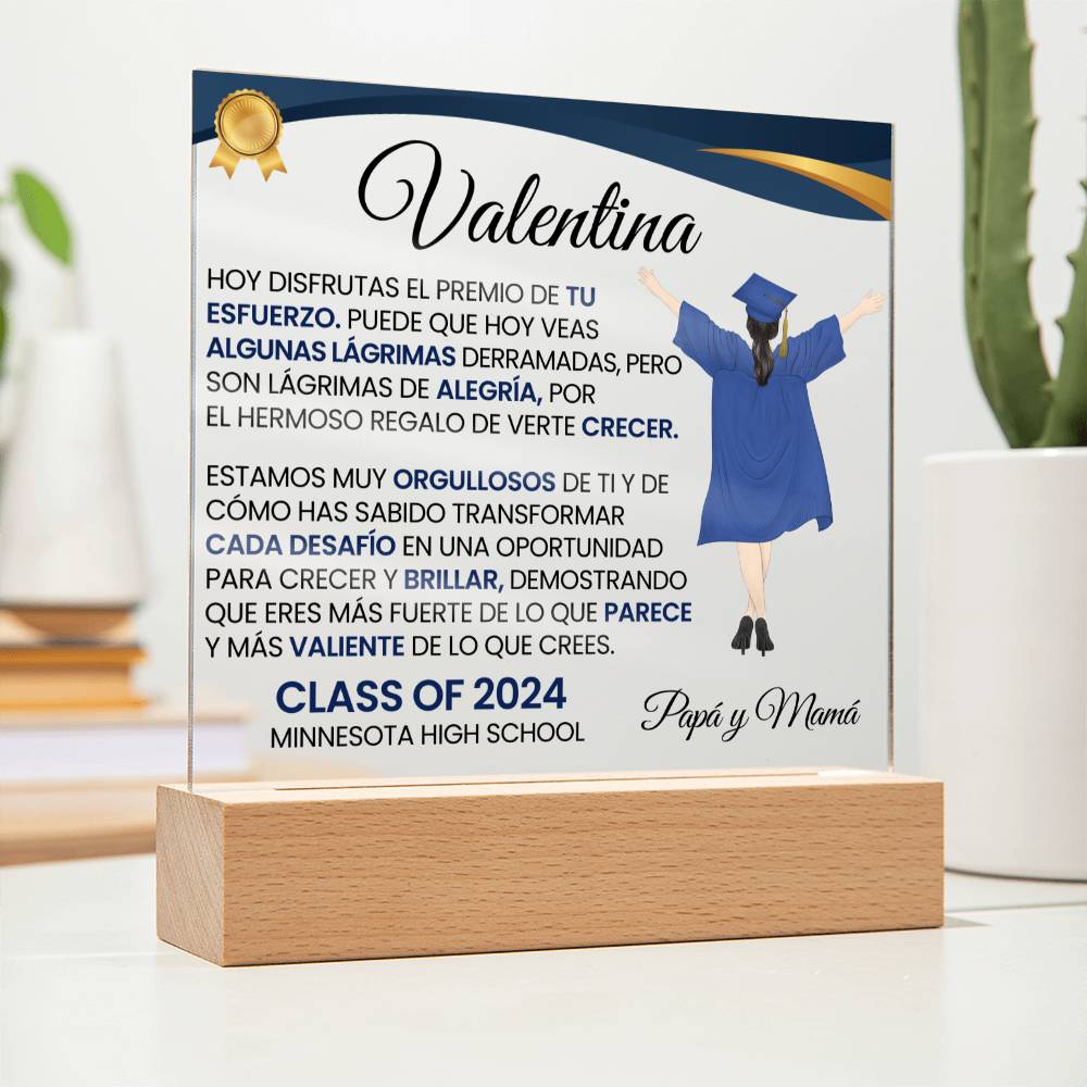 Lampara con Mensaje de Amor De Graduación - PERSONALIZADO - El Premio de tu Esfuerzo ❤️