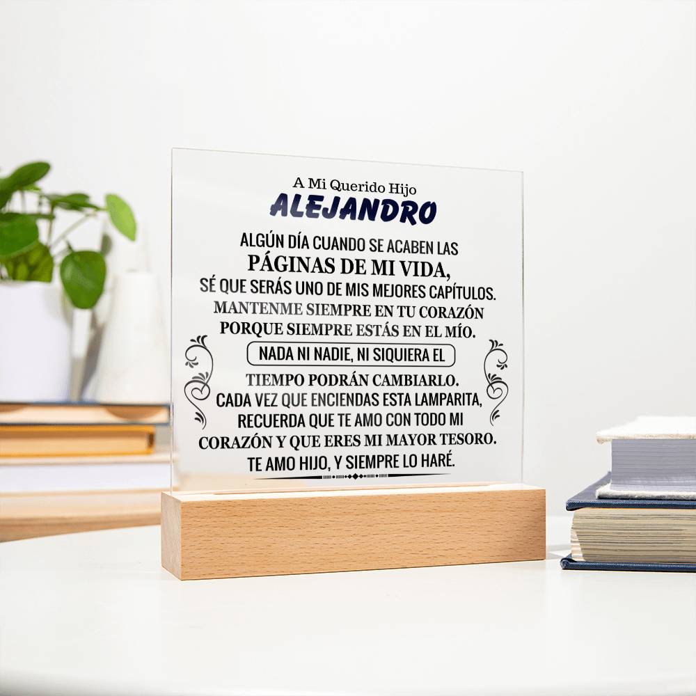 Lampara con Mensaje de Amor para Hijo - PERSONALIZADO - Eres mi Mayor Tesoro