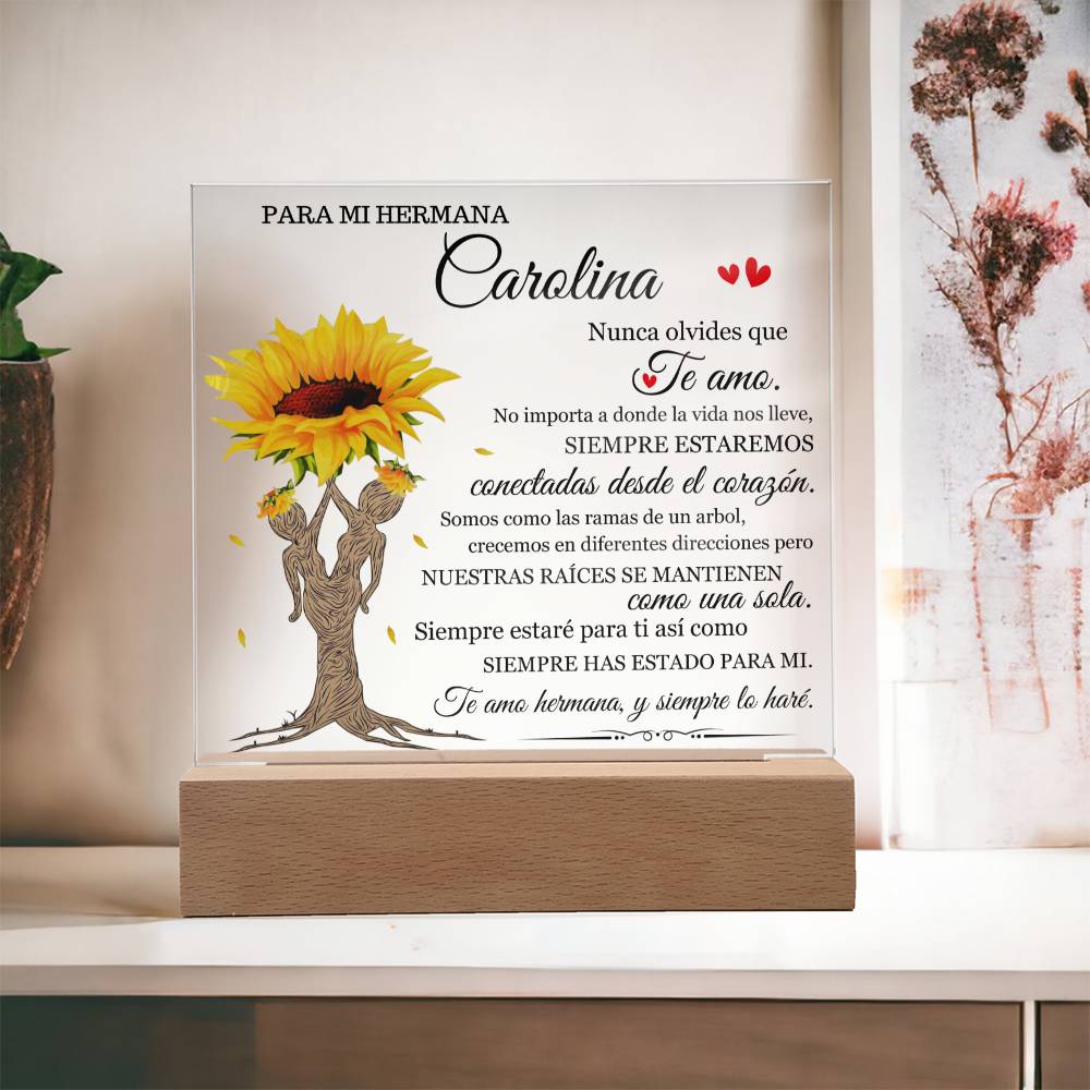 Lampara para Hermana - Siempre Para Ti - Regalo PERSONALIZADO para Hermana