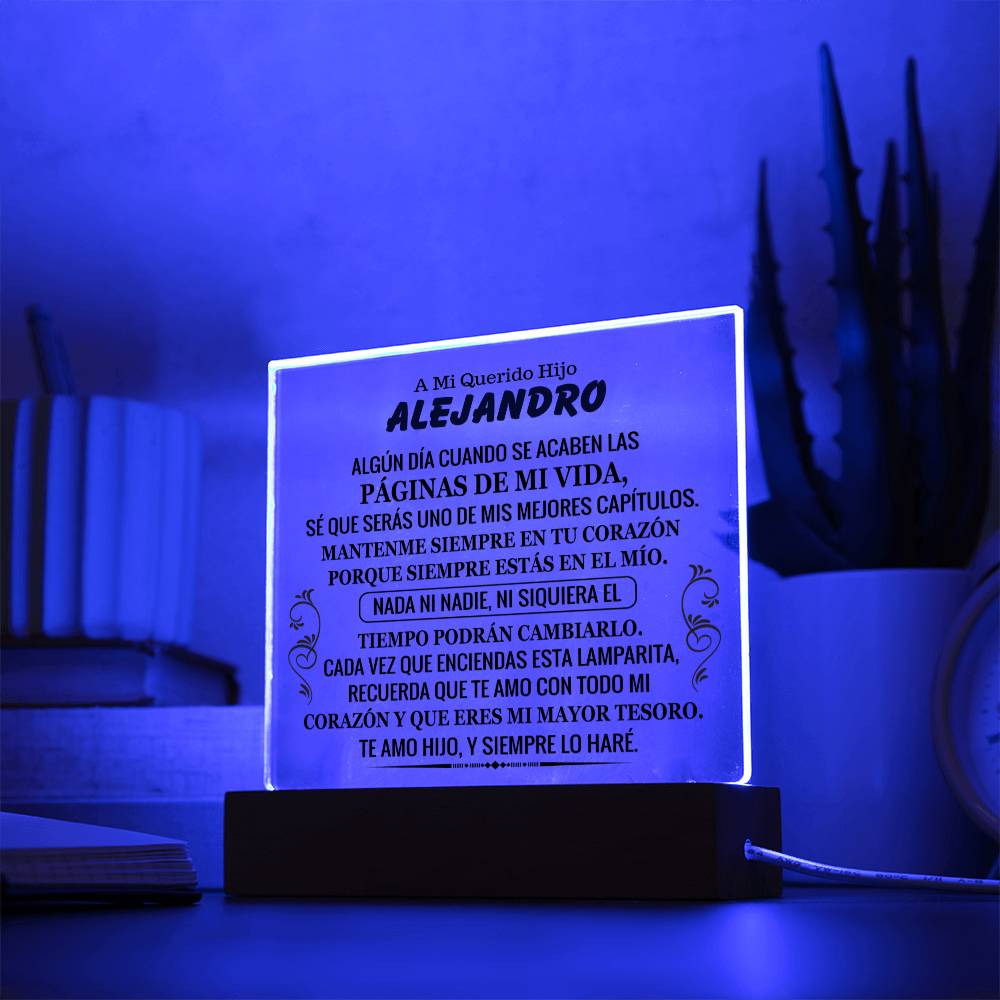 Lampara con Mensaje de Amor para Hijo - PERSONALIZADO - Eres mi Mayor Tesoro