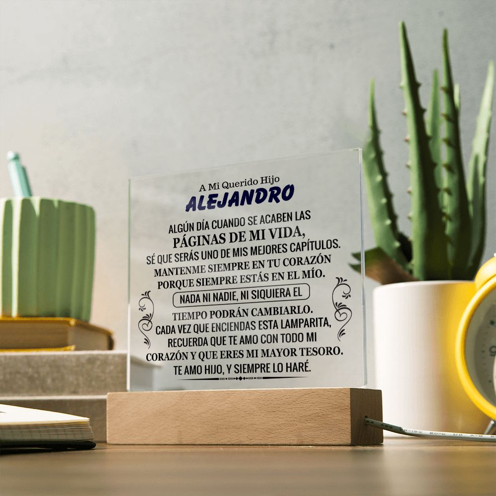 Lampara con Mensaje de Amor para Hijo - PERSONALIZADO - Eres mi Mayor Tesoro