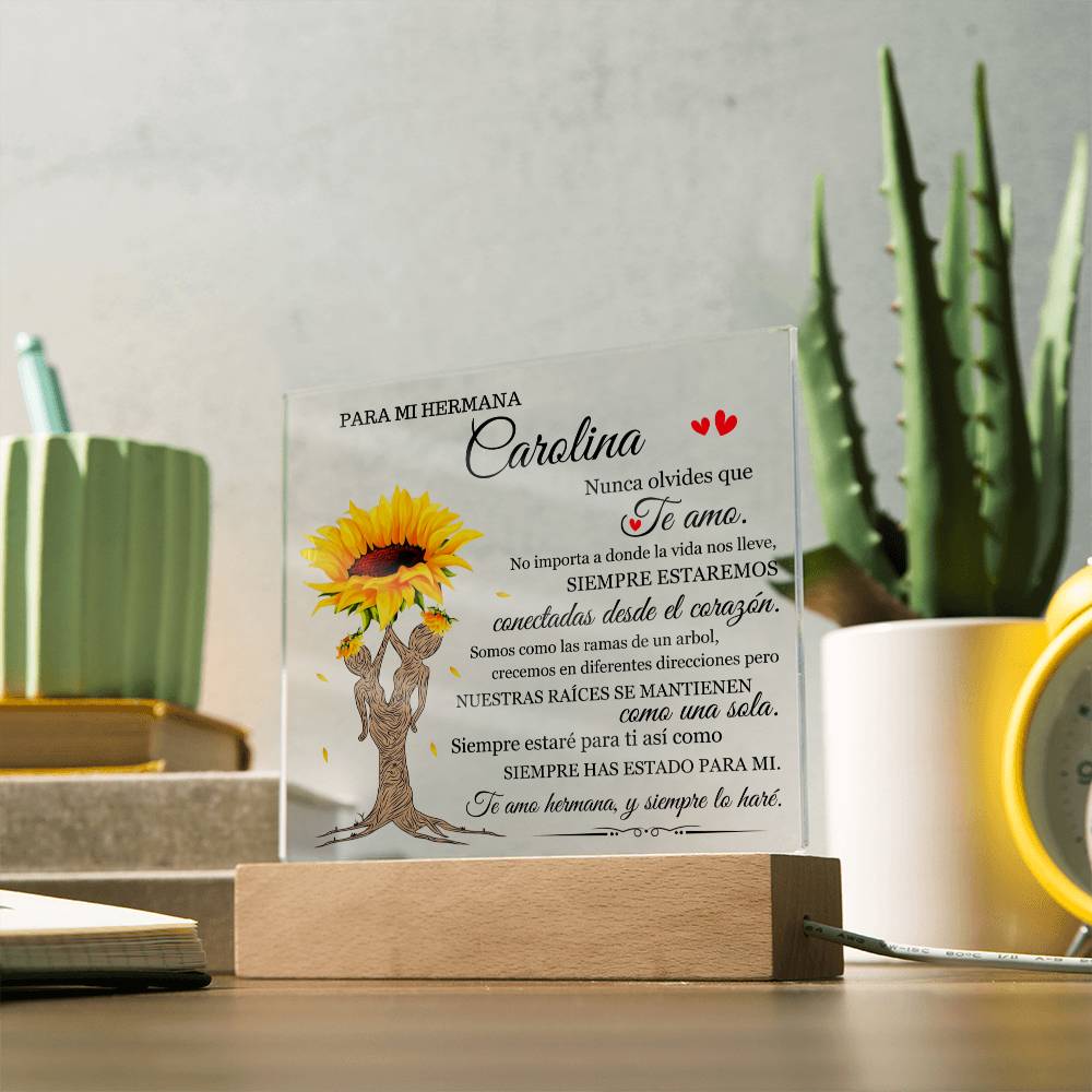 Lampara para Hermana - Siempre Para Ti - Regalo PERSONALIZADO para Hermana