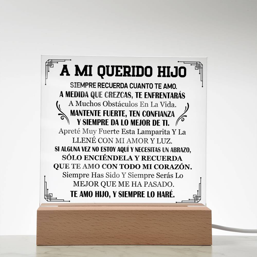 Lampara con Mensaje de Amor para Hijo - Eres Lo Mejor que me ha Pasado