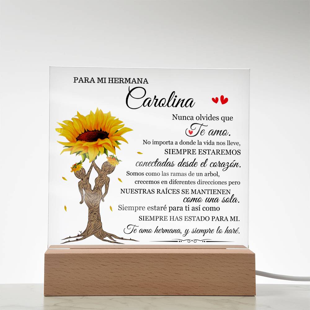 Lampara para Hermana - Siempre Para Ti - Regalo PERSONALIZADO para Hermana