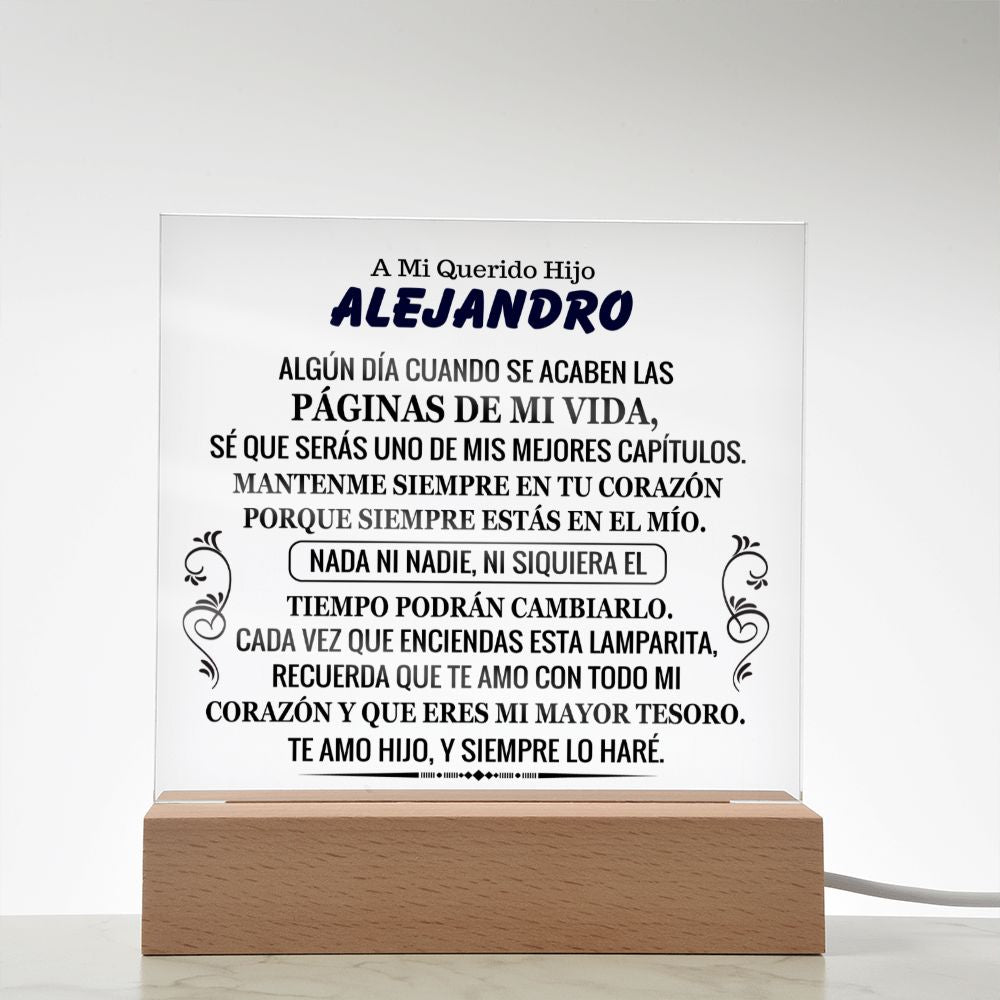 Lampara con Mensaje de Amor para Hijo - PERSONALIZADO - Eres mi Mayor Tesoro