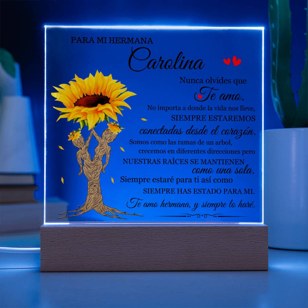 Lampara para Hermana - Siempre Para Ti - Regalo PERSONALIZADO para Hermana