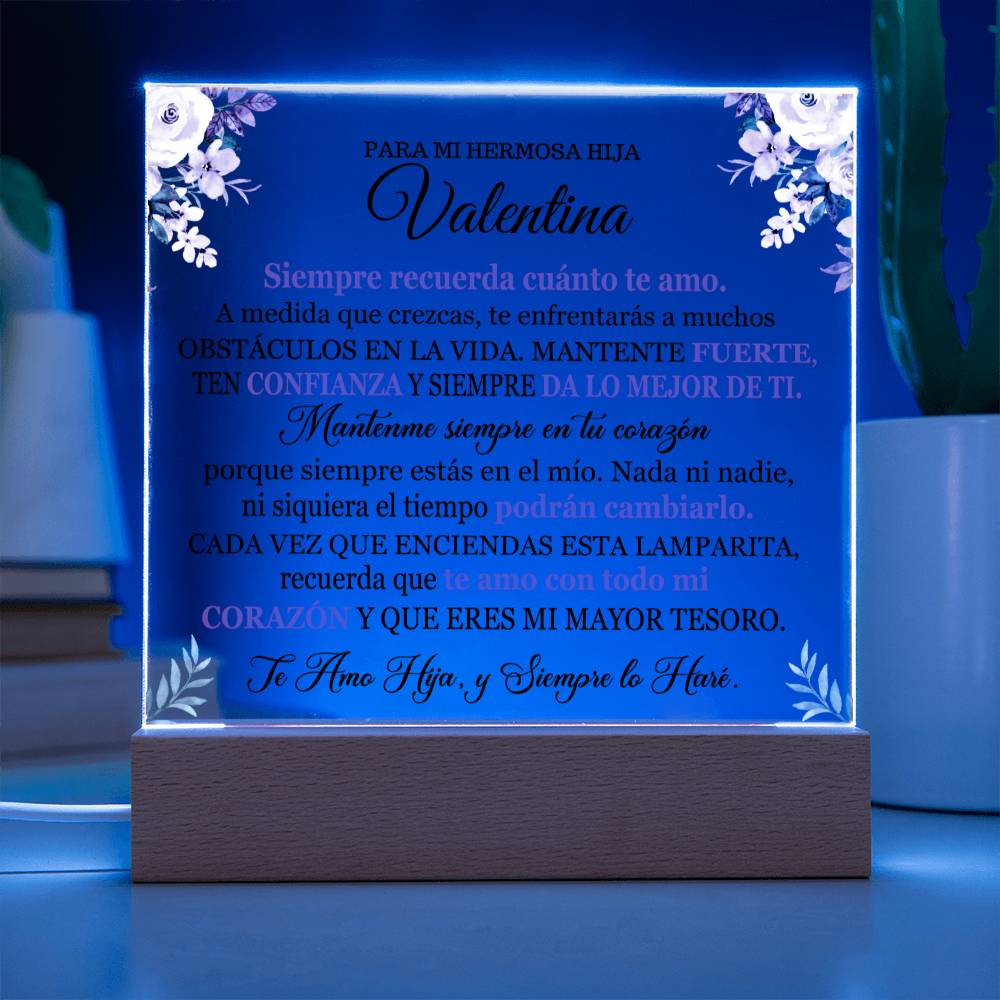 Lampara con Mensaje de Amor PARA HIJA - PERSONALIZADO - Mantente Fuerte