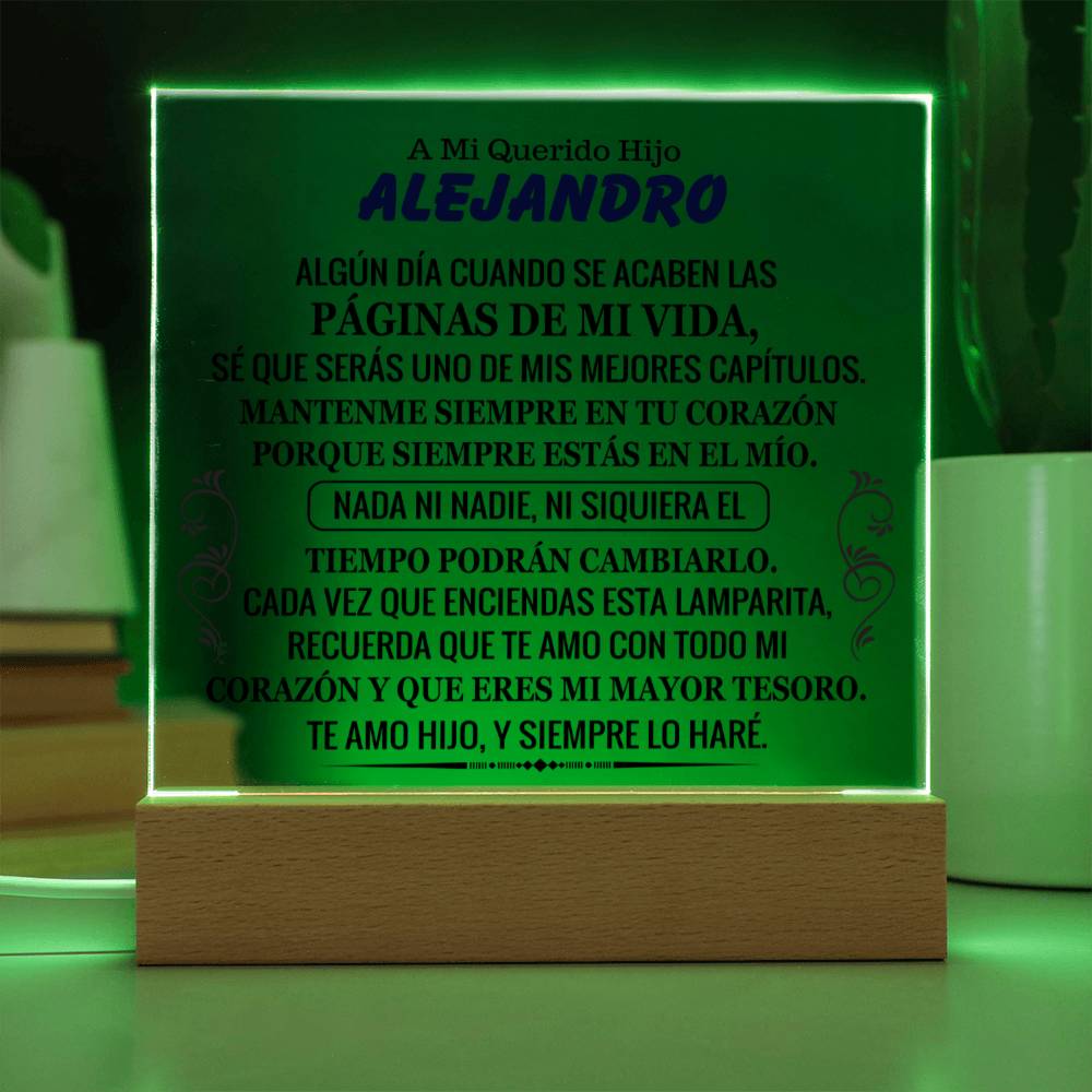 Lampara con Mensaje de Amor para Hijo - PERSONALIZADO - Eres mi Mayor Tesoro