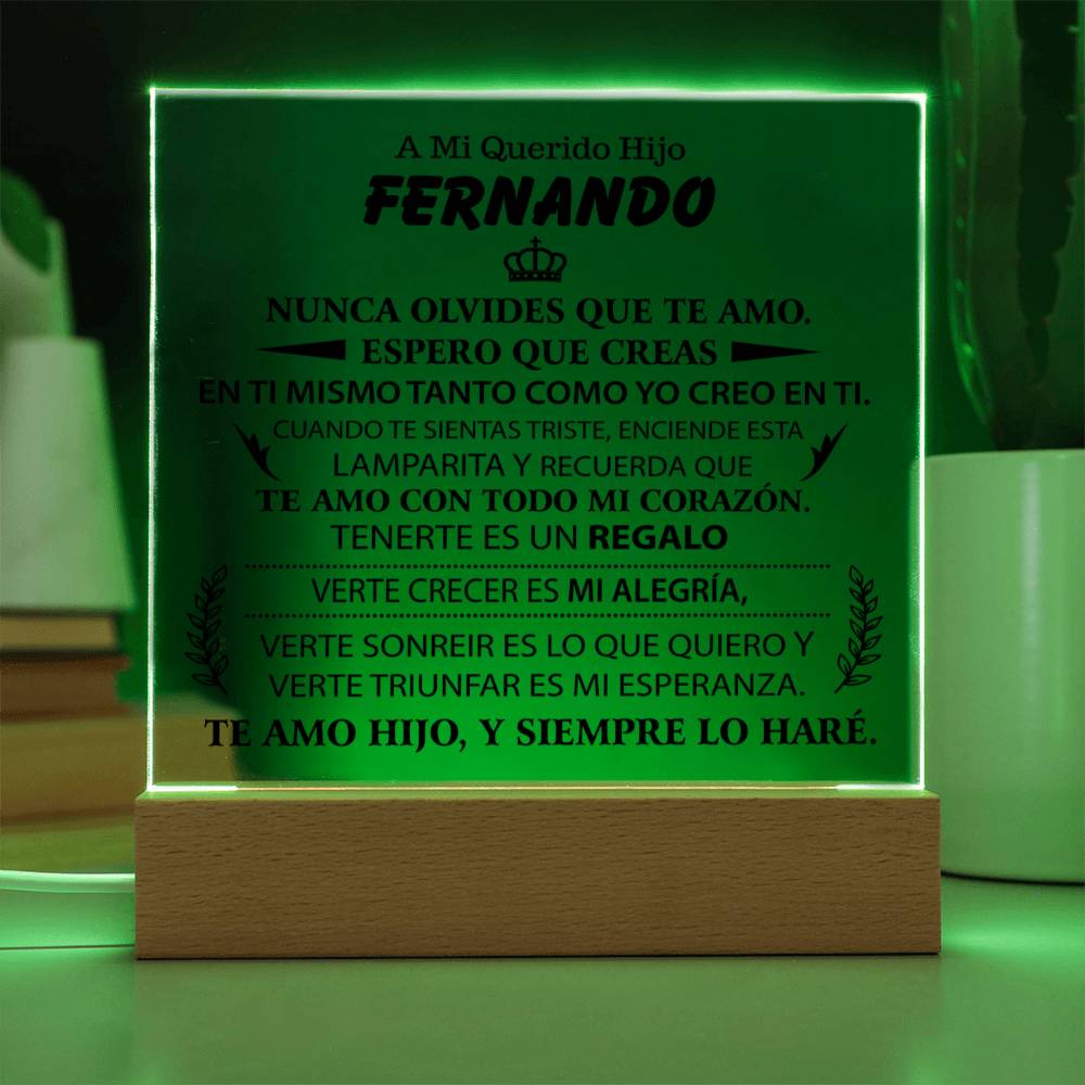 Lampara con Mensaje de Amor para HIJO - PERSONALIZADO - Tenerte es un Regalo