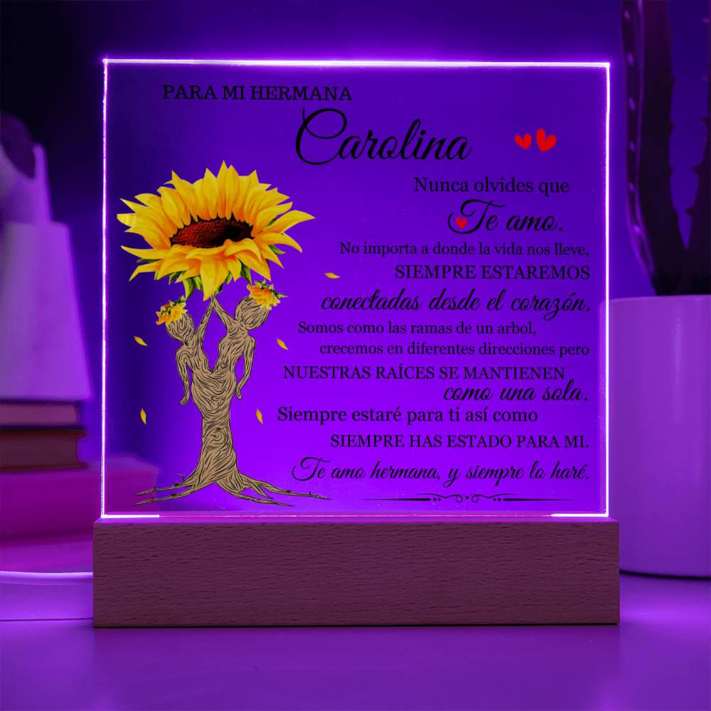Lampara para Hermana - Siempre Para Ti - Regalo PERSONALIZADO para Hermana