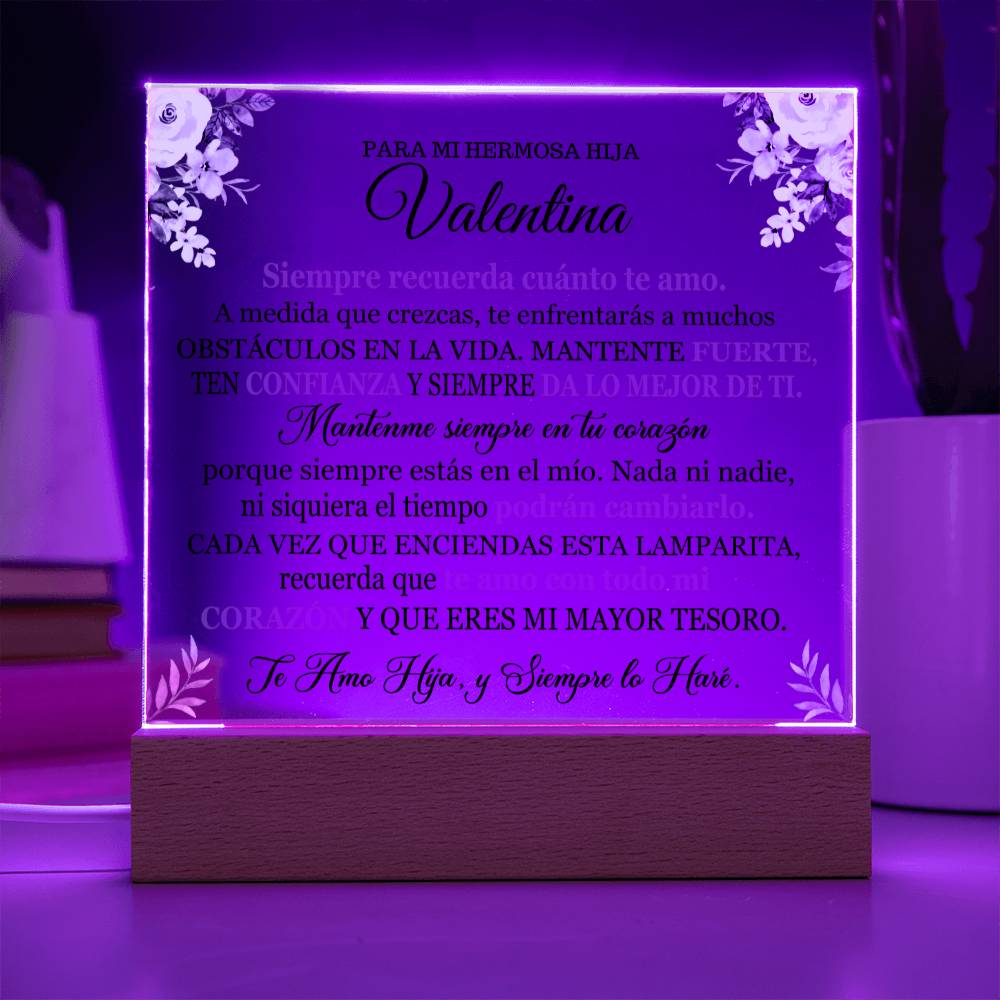 Lampara con Mensaje de Amor PARA HIJA - PERSONALIZADO - Mantente Fuerte